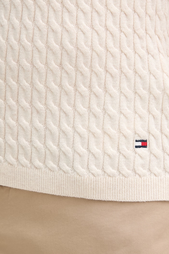 Tommy Hilfiger топ дамски от памук WW0WW45706 бежов