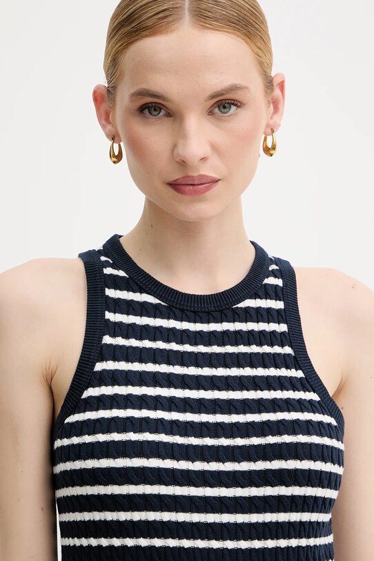 Tommy Hilfiger pamut mellény sötétkék WW0WW45706