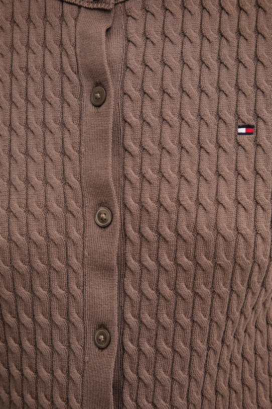 Бавовняний кардиган Tommy Hilfiger WW0WW45707 коричневий
