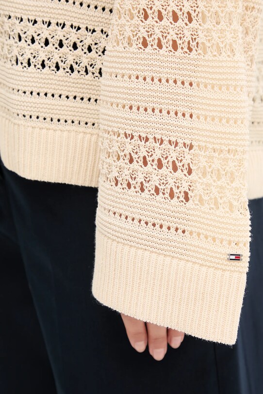 Πουλόβερ Tommy Hilfiger WW0WW46524 μπεζ