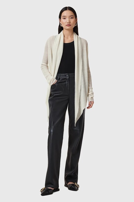 AllSaints kardigan z domieszką wełny HARPER W052KC biały