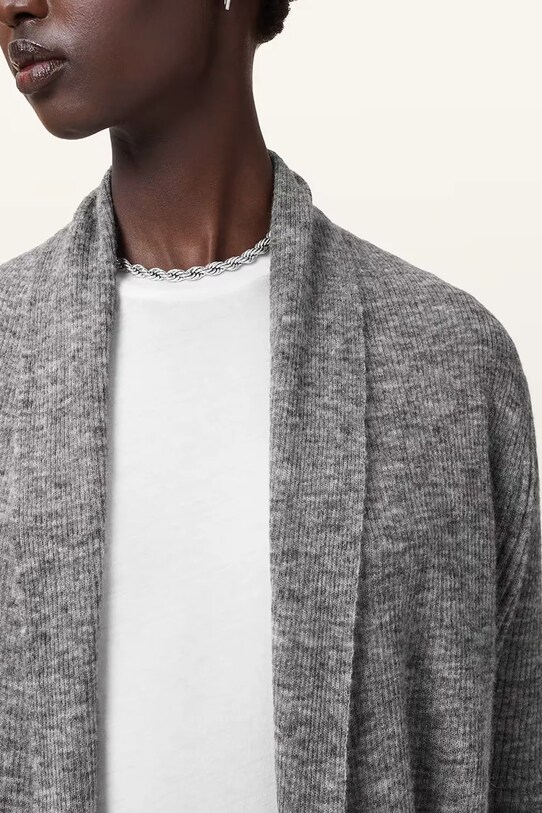 Ζακέτα από μίγμα μαλλιού AllSaints HARPER W052KC γκρί AW25