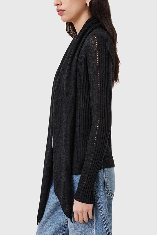 AllSaints kardigan z domieszką wełny HARPER czarny W052KC