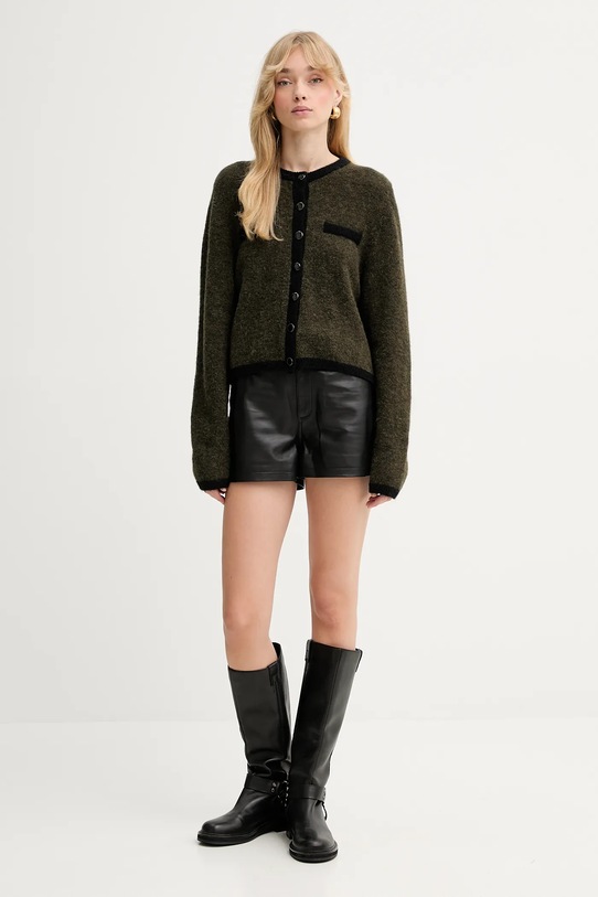 Gestuz gyapjú kardigán 10910459 zöld AW25
