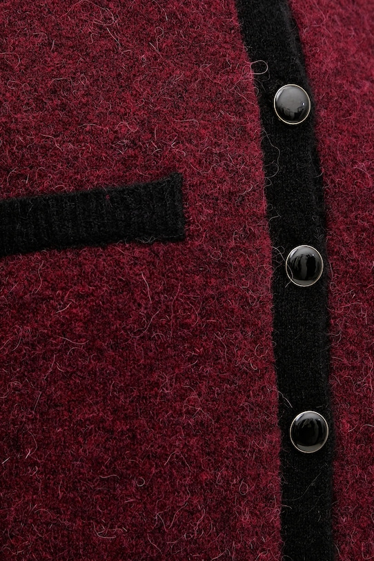 Vlnený kardigán Gestuz 10910459 burgundské