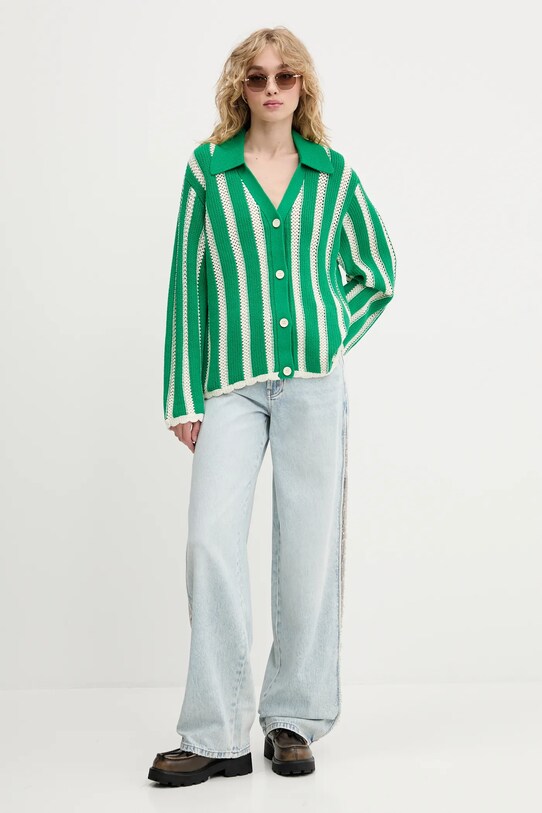 Stine Goya kardigan SG.PF25.K034.2380 zielony AW25