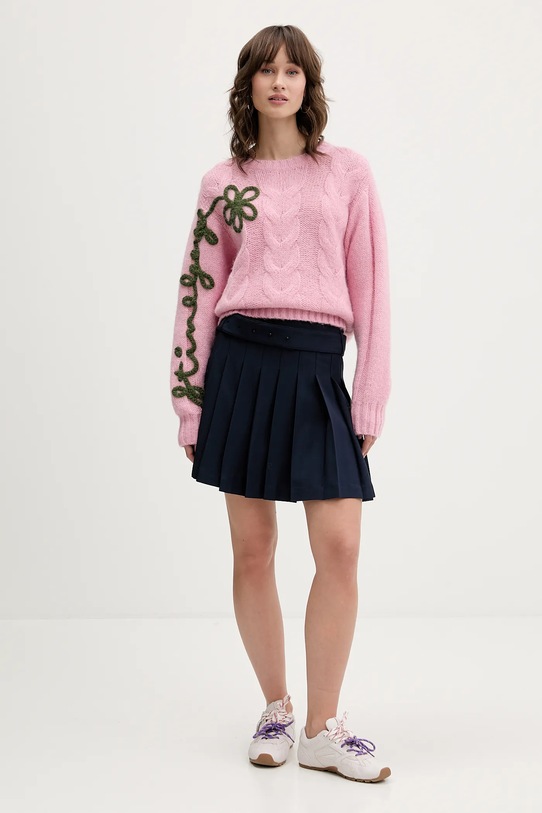 Stine Goya sweter z dodatkiem wełny SG.AW25.K050.2418 różowy AW25