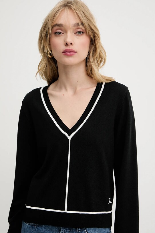 Karl Lagerfeld pulover negru A3W18023