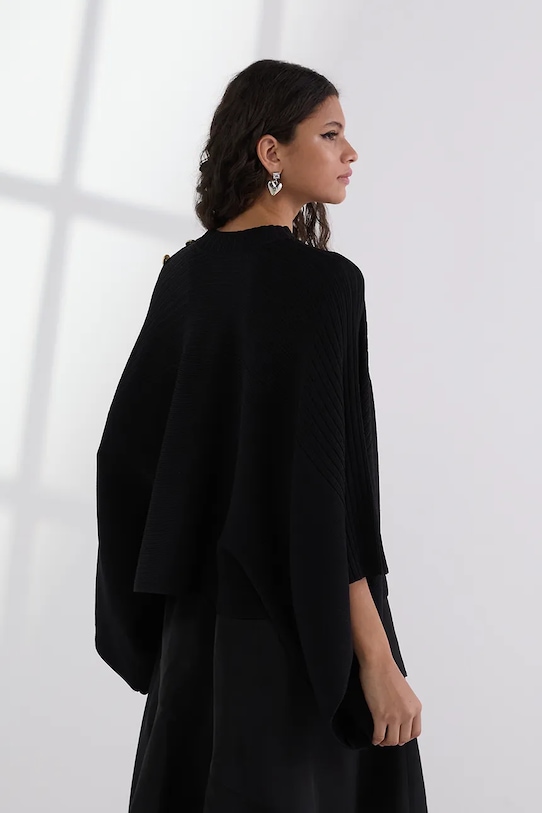 Пончо Karl Lagerfeld A3W18031 чорний AW25