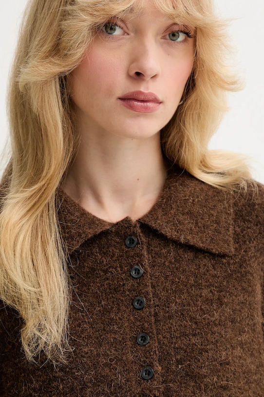 Gestuz sweter wełniany brązowy 10910534