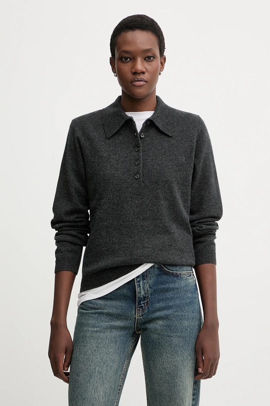 Vlnený sveter Gestuz vlna sivá 10910534