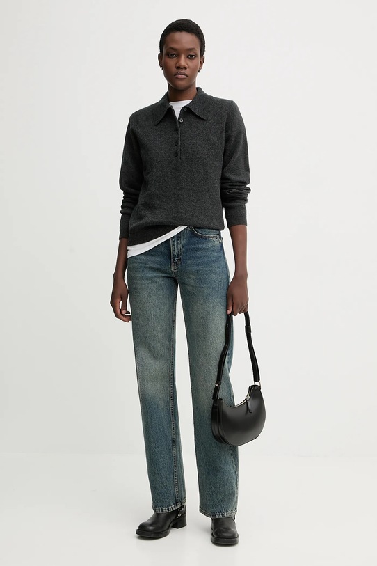 Vlnený sveter Gestuz 10910534 sivá AW25