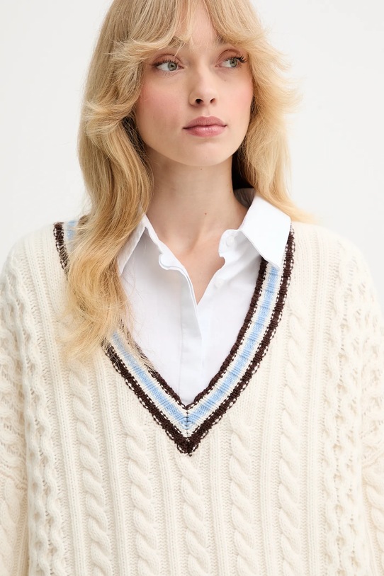 Vlnený sveter Gestuz béžová 10910535