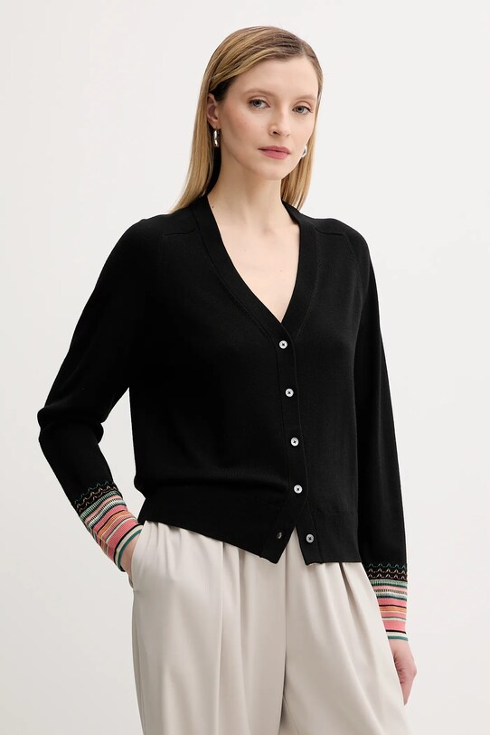 PS Paul Smith kardigan wełniany wełna czarny W2R.578N.T31327