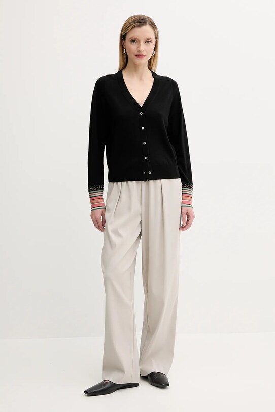 PS Paul Smith kardigan wełniany W2R.578N.T31327 czarny AW25