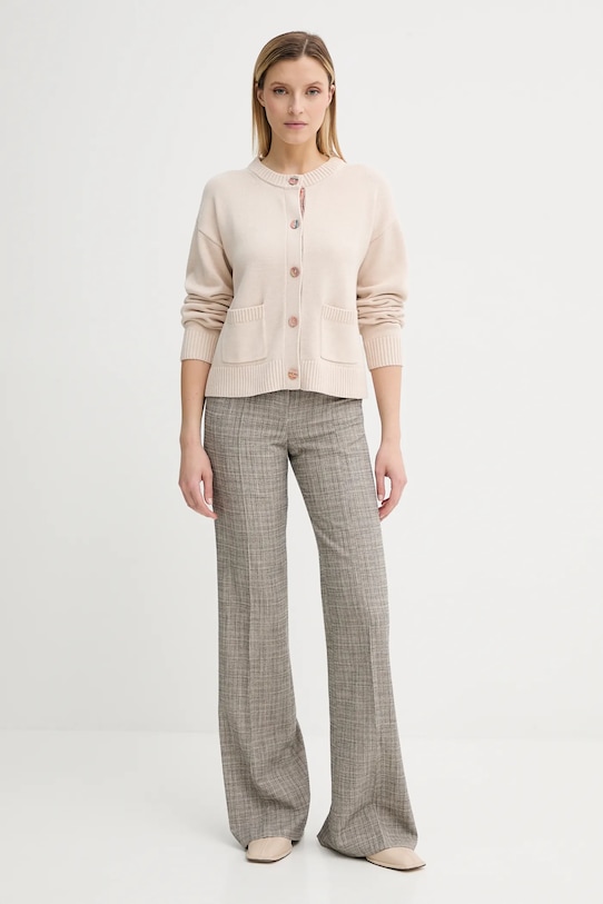 Vlněný kardigan PS Paul Smith W2R.585N.T31330 béžová AW25