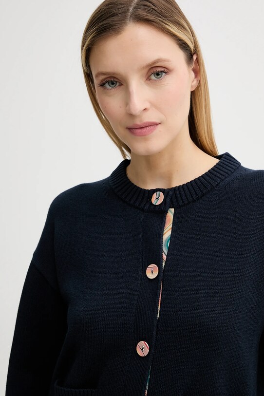 Vlněný kardigan PS Paul Smith námořnická modř W2R.585N.T31330