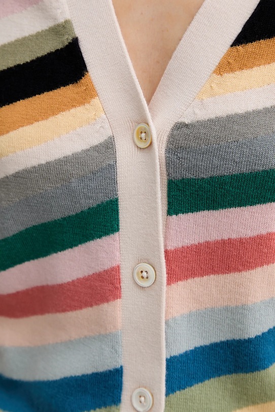 Vlněný kardigan PS Paul Smith W2R.588N.T31328 béžová