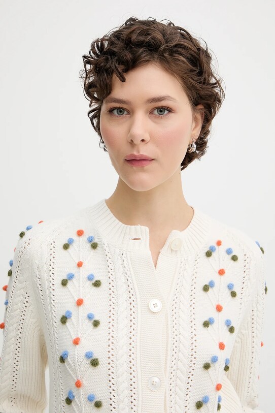 PS Paul Smith kardigan z domieszką wełny W2R.589N.T31335 beżowy