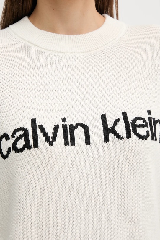 Βαμβακερό πουλόβερ Calvin Klein Jeans LV047C311G μπεζ