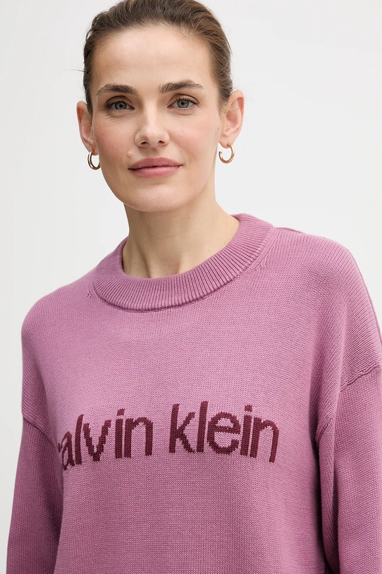 Бавовняний светр Calvin Klein Jeans рожевий LV047C311G