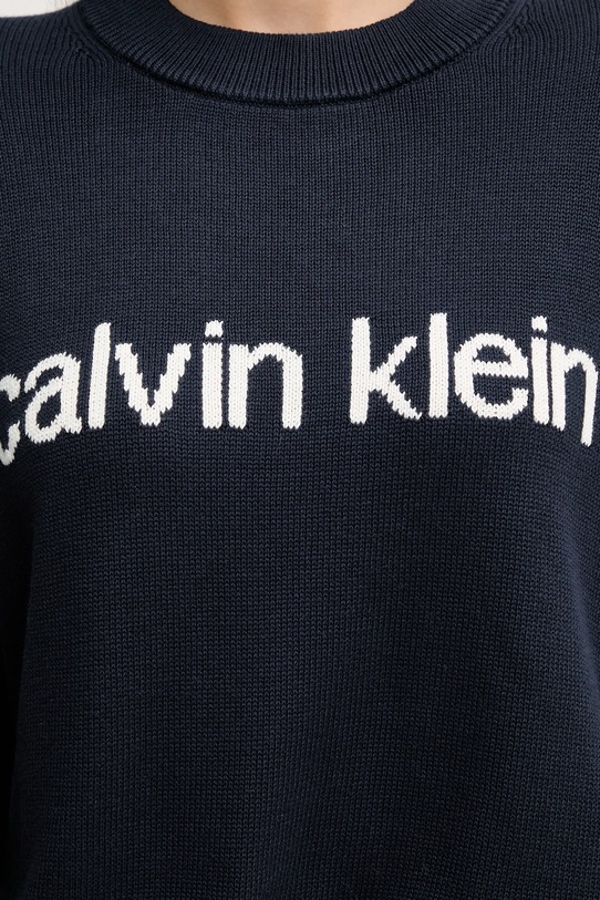 Bombažen pulover Calvin Klein Jeans LV047C311G mornarsko modra