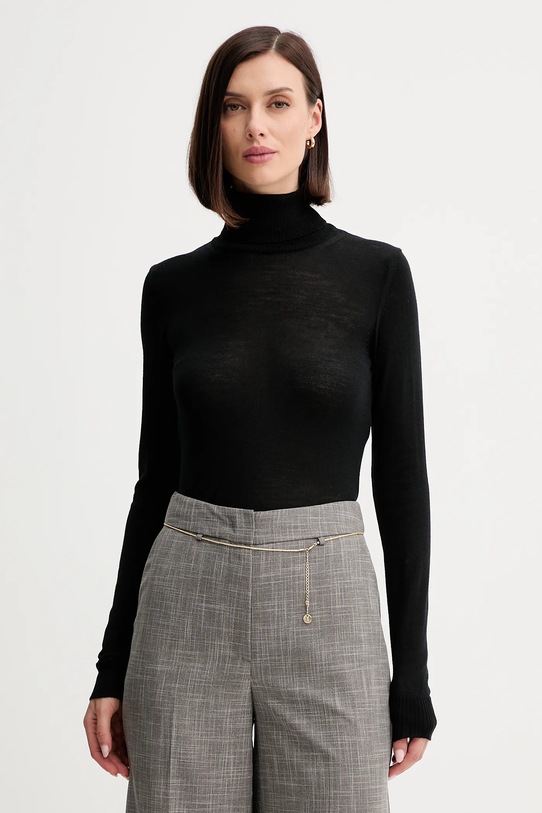 Simona Corsellini sweter wełniany wełna czarny A25CPMGE0201