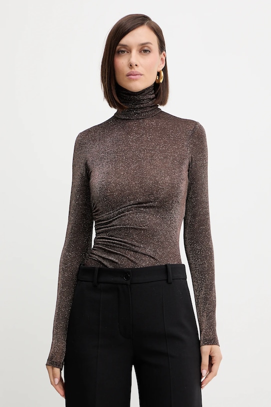 Simona Corsellini sweter pozostałe brązowy A25CPMG00801