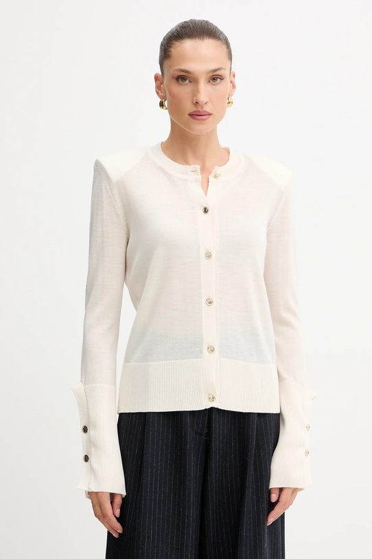 Simona Corsellini cardigan din lână uni bej A25CPCRE0201
