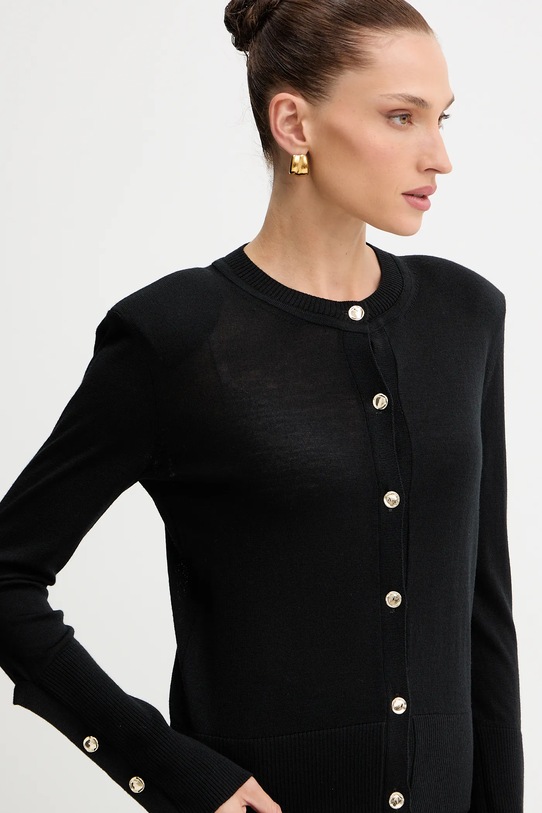 Vlnený kardigán Simona Corsellini čierna A25CPCRE0201