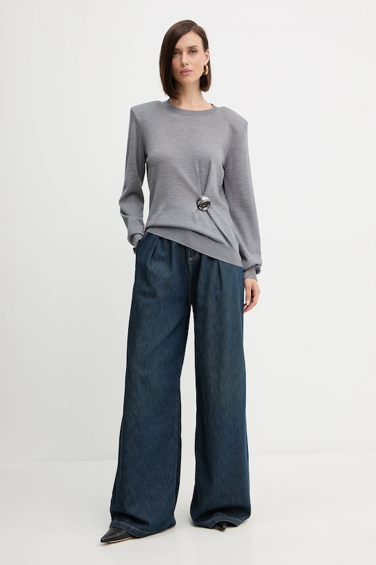 Simona Corsellini pulover de lână A25CPMGE0301 gri AW25