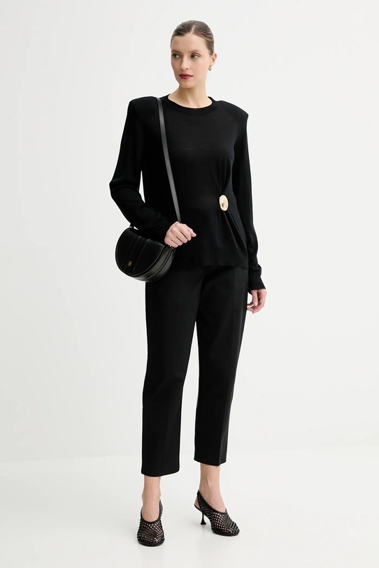 Simona Corsellini sweter wełniany A25CPMGE0301 czarny AW25