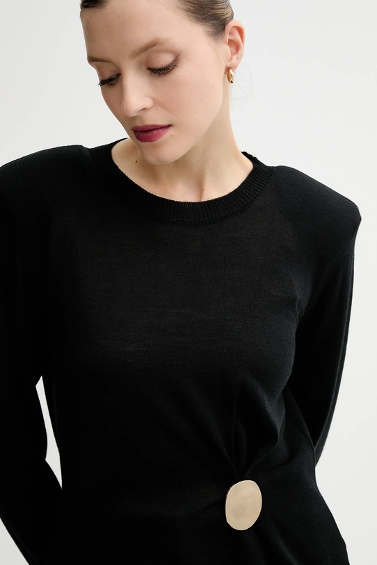 Simona Corsellini sweter wełniany czarny A25CPMGE0301