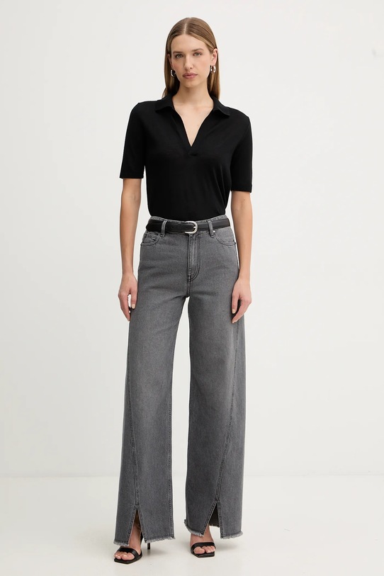 Simona Corsellini polo wełniane A25CPMGE0501 czarny AW25