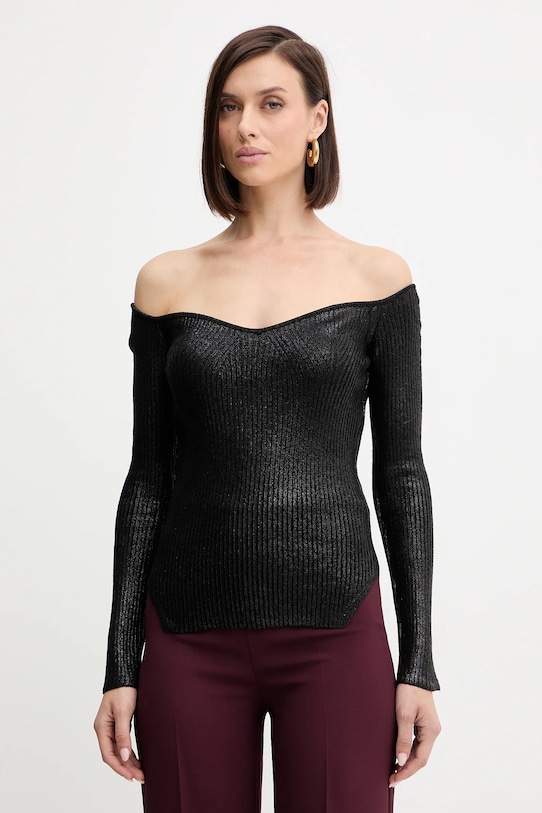 Simona Corsellini sweter pozostałe czarny A25CPMGP0301