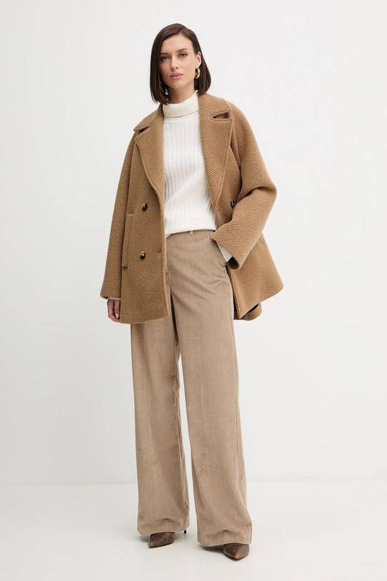 Vlněný svetr Simona Corsellini A25CPMGG08S1 béžová AW25
