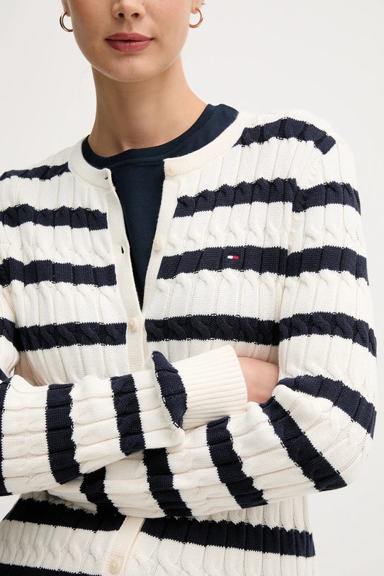 Tommy Hilfiger cardigan din bumbac WW0WW46514 bej