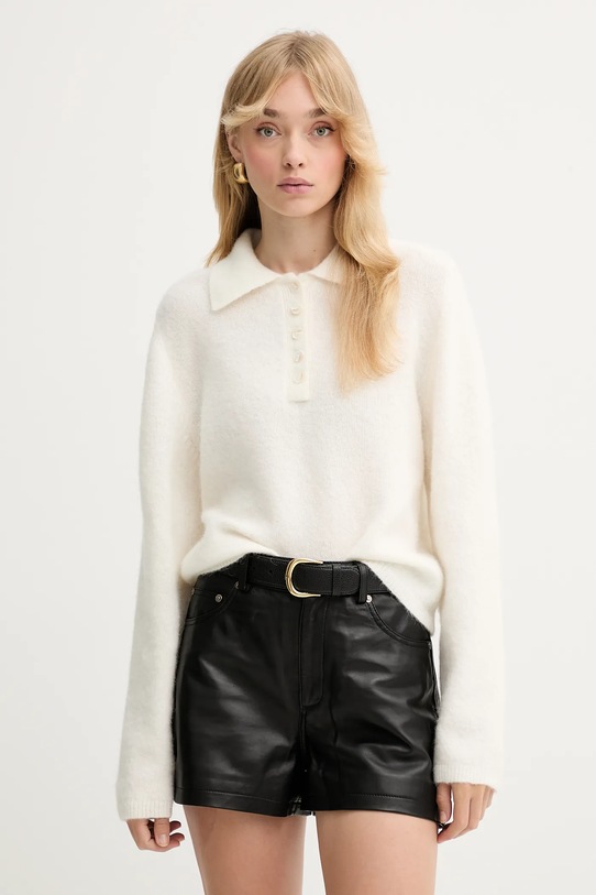 Gestuz sweter wełniany wełna beżowy 10910589
