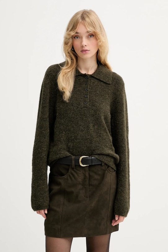 Gestuz sweter wełniany wełna zielony 10910589