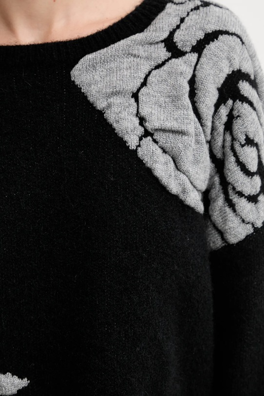 Gestuz sweter z domieszką wełny 10910594 czarny