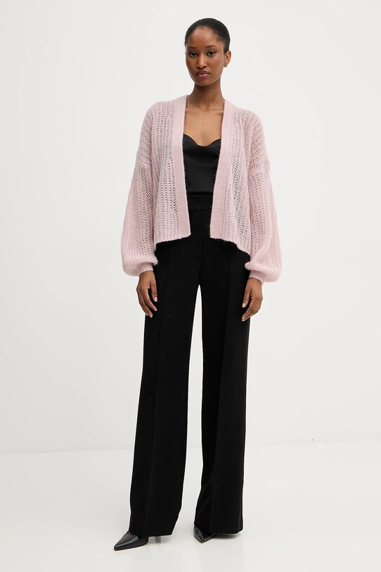 BOSS Orange kardigan z domieszką wełny 50545878 różowy AW25