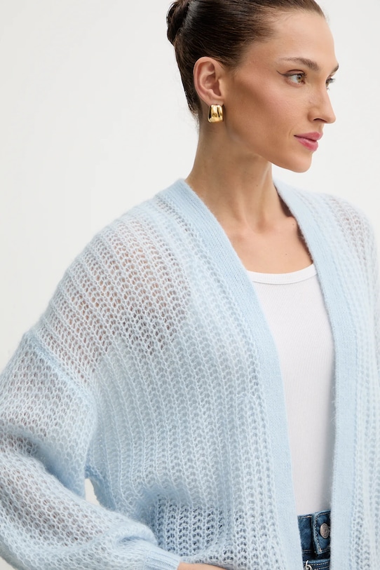 Кардиган з домішкою вовни BOSS Orange блакитний 50545878