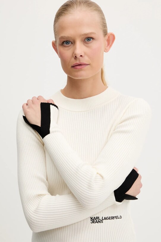Karl Lagerfeld Jeans sweter beżowy A3W18006