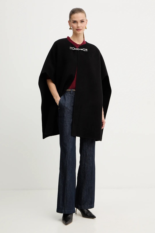 BOSS Orange gyapjú póló 50543977 burgundia AW25