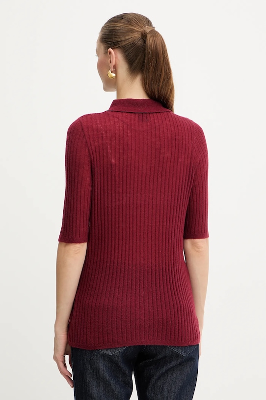 Odzież BOSS Orange polo wełniane 50543977 bordowy