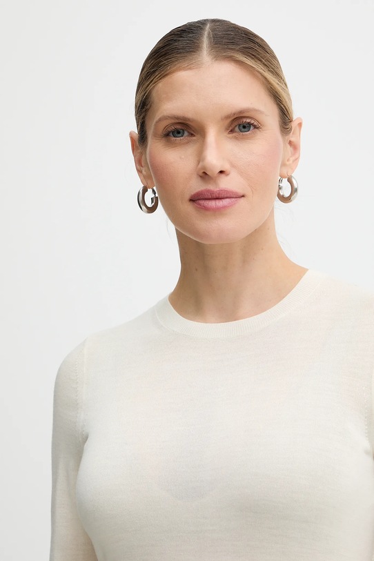 BOSS sweter wełniany Ferpina beżowy 50544987