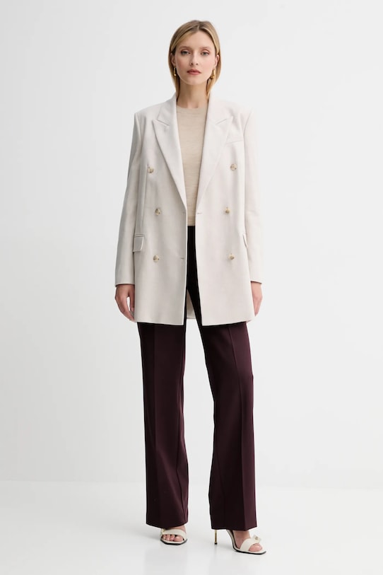 BOSS pulover de lână 50544987 bej AW25