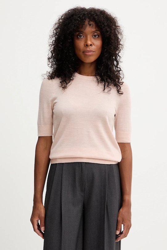 Шерстяная футболка BOSS regular оранжевый 50544996