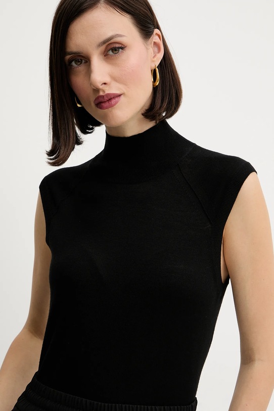 Μάλλινο γιλέκο BOSS μαύρο 50544998