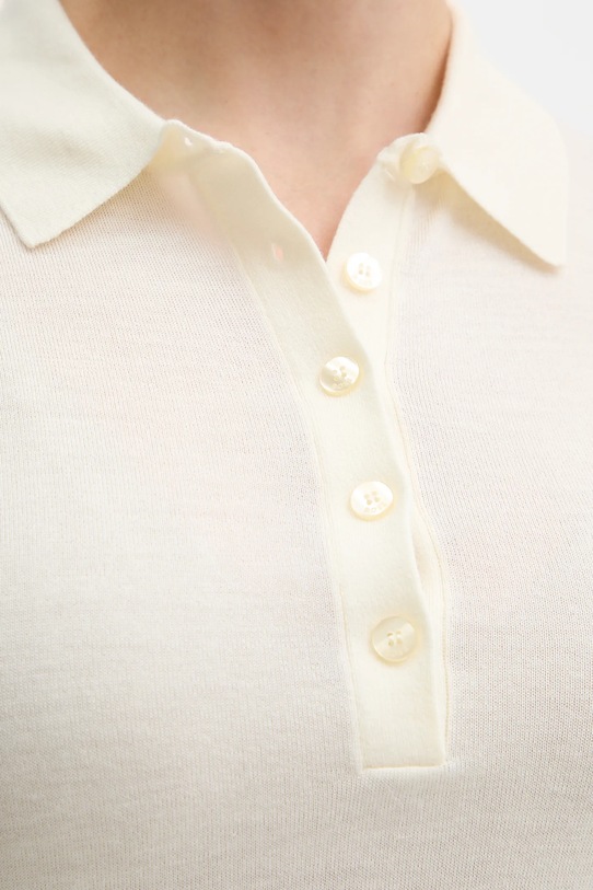 BOSS polo wełniane Fidenka 50545015 beżowy